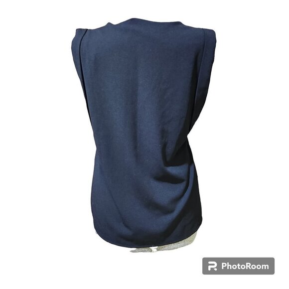 Banana Republic Blouse Womens V Neck Sleeveless Black Shirt Side Slits - Picture 6 of 9